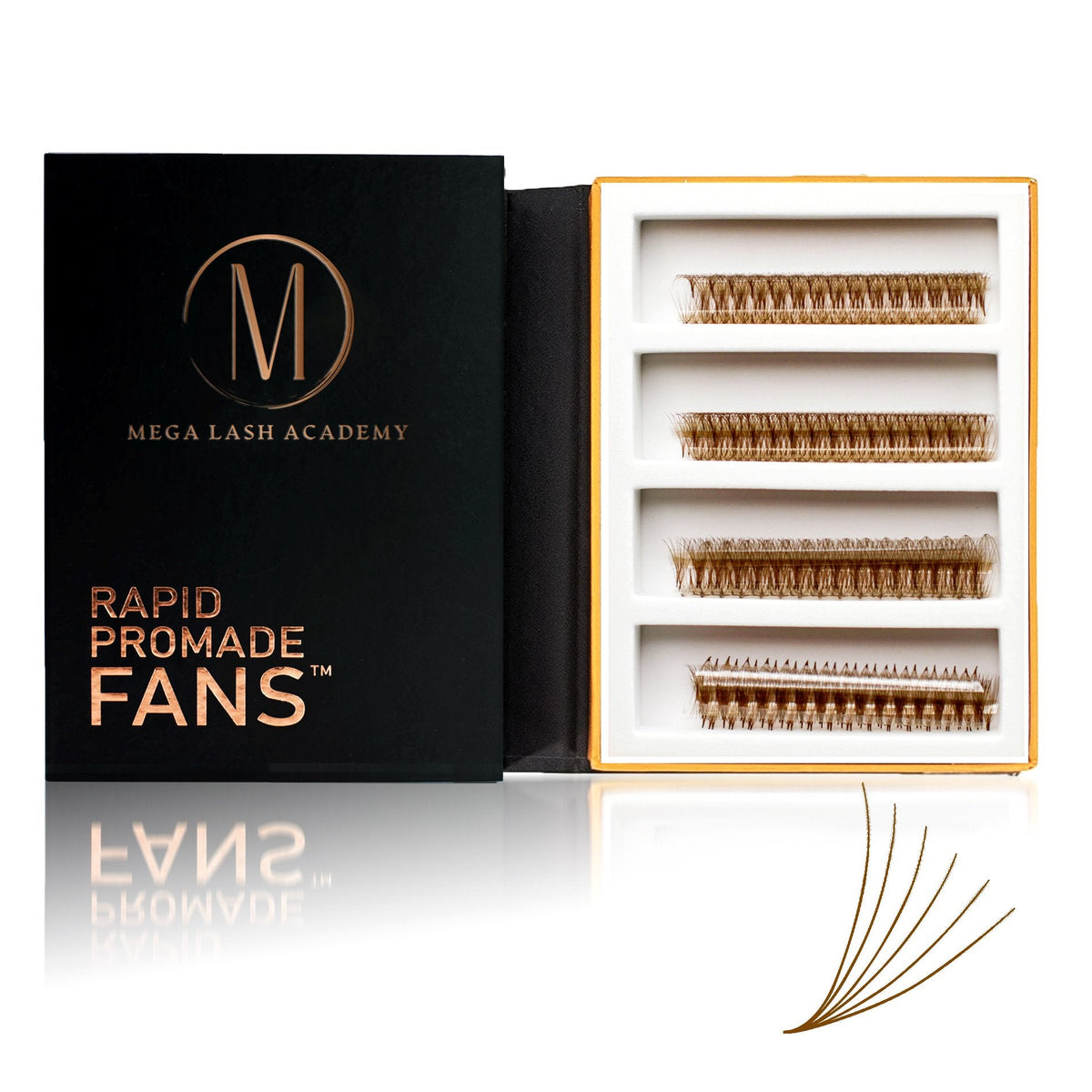6D Brown Rapid Promade Fans - Caramel