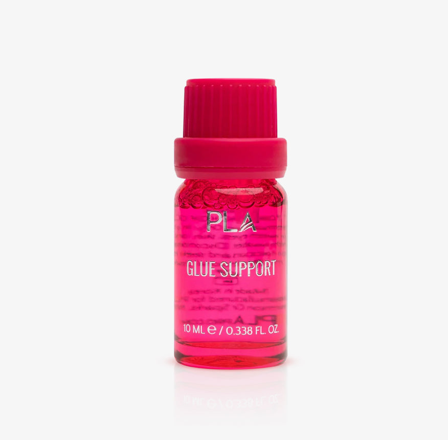 Pink bottle labeled 'PLA Glue Support' on a white background