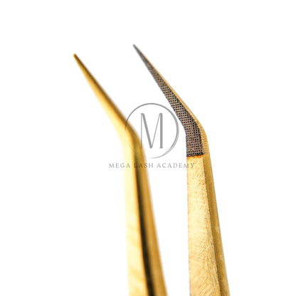 Gold Micro Fiber - MF4 - 45 Degree Volume Tweezers