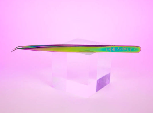 Curved Isolation Tweezer Rainbow Metal